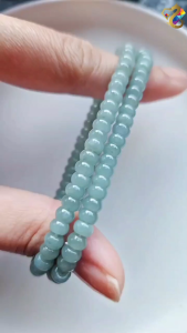 Premium Grade Icy Blue Water Jadeite A-Grade Rondelle Abacus Bracelet