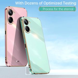 For Redmi Note 13 Pro Plus Note13Pro Square Plating Phone Case For Redmi Note13proplus Camera Lens Protection Soft Silicone Shockproof Back Cover