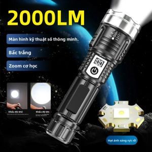 Đèn Pin LED Laser Trắng Công Suất Cao Đèn Pin Chiến Thuật Có Thể Sạc Lại USB Với Pin Tích Hợp Để Cắm Trại Ngoài Trời Đi Bộ Đường Dài