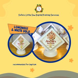 Personalized Floating Frame with Mini Rosary Square Frame for Souvenirs and Giveaway Christening