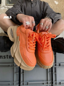 Mens Spring 2025 New Air-Cushioned Sports Shoes Casual Thick-Heeled Breathable Dad Shoes Low-Top round Toe Rubber Outsole