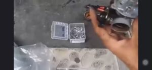 Kim 3 Cạnh inox xử lý chảy xăng dư (PONTU) + Cối đồng Honda và Yamaha