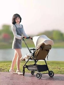 【1 year warranty】Multifunctional stroller adjustable backrest stroller with awning 360 degree two-way rotating stroller foldable