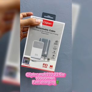 CLIPTEC MPB232 10000MAH 22.5W+ PD20W FAST CHARGING POWER BANK WITH DETACHABLE CABLE