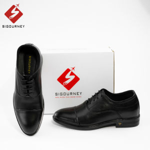 Giày Da Nam Tăng Chiều Cao 6cm Dáng Oxford SIGOURNEY Màu Đen SIG-33 Bảo Hành 18 Tháng