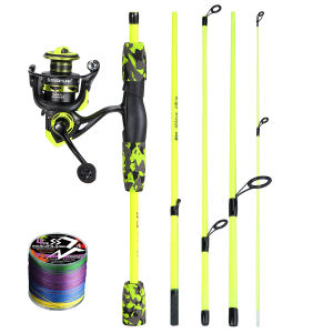 Sougayilang Spinning Fishing Combo 1.7m Carbon Fiber Rod and 1000-3000 Size Spinning Reel Set with 100m Fishing Line Accessories