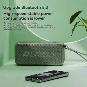 SANSUI F61 Portable FM Radio LED Display Recorder Wireless Bluetooth Speaker Handsfree Call Music Player Support TF/U Disk/AUX