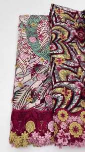 100% Cotton African Glitter Wax Lace Fabric 5Y 3D Embroidered Soft Fashion Cord Lace for Womens Dresses Embroidery Sewing Lace