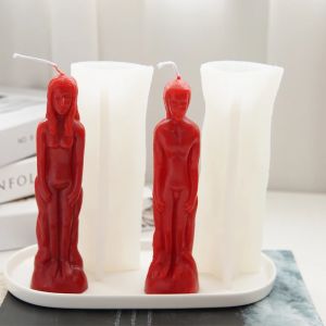 Fashion DIY Mens and Womens Body Statues Silicone Candle Mold 3D Couple Craft Plaster Resin Soap Making Kit Home Decor Gift
