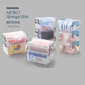 Mini Plastic Storage Box with Lid Transparent Cute Coin Band Hairpin Jewelry Box with Buckle for Home Organization by Emc