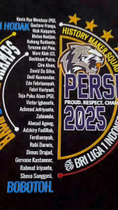 Kaos PERSIB Juara 2025 Back to Back Ciro Alves Baju Bobotoh Lengan Pendek Katun 30s Lobuche