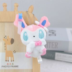 AOGER | Eevee Evolution Plush Keychain Flareon Vaporeon Jolteon Espeon Umbreon Leafeon Glaceon Sylveon Mini Stuffed Pendant