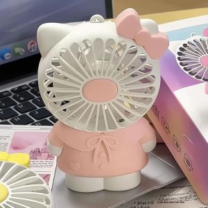 Quạt Cầm Tay Có Thể Sạc Lại Sanrio Hello Kitty USB Gió Tốc Độ Cao Im Lặng Cho Máy Tính Để Bàn Trong Phòng Ngủ Quà Tặng Lý Tưởng Cho Sinh Viên