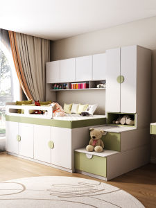 Weimei | Multipurpose Space-saving Low Height Bunk Bed with Desk and Wardrobe