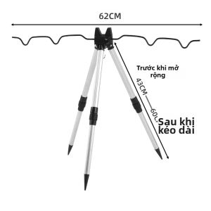 1PC Hợp Kim Nhôm Cần Câu Cá Chân Đế Ném Xa Kính Thiên Văn Hình Tam Giác Mặt Đất Chèn Chân Đế Cho Câu Cá Biển
