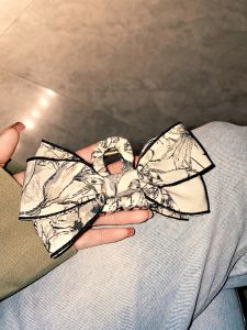 Spring Summer New Floral Fabric Hair Clip Large Butterfly Knot Cute Sweet Back of Head Shark Clip Stylish Hair Gripper