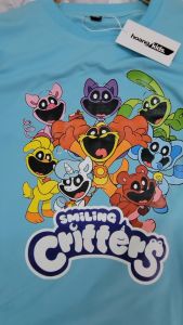 Áo thun in hình Smiling Critters - Poppy Playtime3 - Hopscotch CatNap BearHug mặt cười cho bé