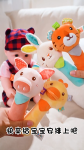 Jollybaby Soft Cotton Baby Hand Rattle – Infant Rattle Toy for Newborn
