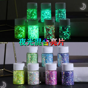 Duole Handmade Crystal High Transparent Epoxy Decorative Fine Pink Dream Luminous Glitter Mixed Series Shimmering Powder Sequins