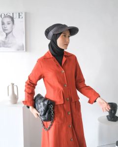 Grosir Baju Halus Lembut Dan Ringan Baby Canvas Ginza Coat Brick