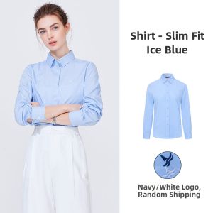 Navigare | Versatile Spring Autumn Long Sleeve Navy Cotton Shirt for Women