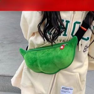 กระเป๋าสะพายข้างแบบสะพายไหล่เดียวสไตล์ฮาราจูกุ ทรงเมล็ดถั่ว น่ารักและสร้างสรรค์ กระเป๋าสะพายข้างสำหรับเด็กผู้หญิง กระเป๋าสะพายข้างแบบลำลอง