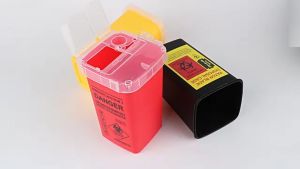 Professional Tattoo Needle Disposal Container 1L Safety Sharps Box For Tattoo Artists Salon Waste Organizer With Leakproof Design Portable Tattoo Supplies Storage Case