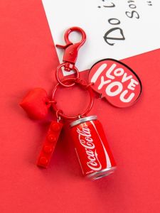 Creative Simulation Coca-Cola Sprite Beverage Easy Pull Can Keychain Pendant Couple Bag Decor Small Gift Metal Material