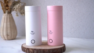One Two Cups Tumbler Botol Minum Pemanas Air Portable Electric Thermos 400ml HC-301