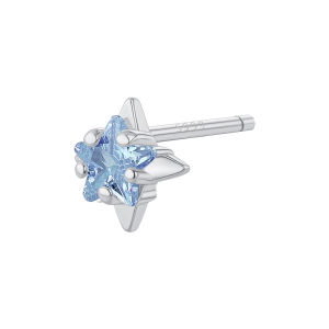 ZHENGZHAO | Blue Star Zircon 999 Silver Earrings