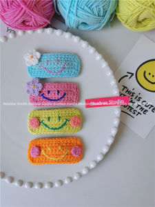 Huahua Studio Handmade Dopamine Smiley Face Barrettes Female Hair Accessories Cute Headwear Side Clip Fringe Clip