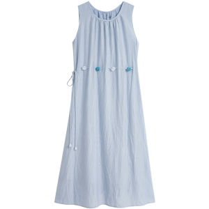 INMAN | Resort Style Light Blue Sleeveless Long Dress