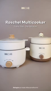 Roschel Multi Cooker with Streamer Non Stick Coating 1.5 Liter & 2 Liter Panci Listrik Serbaguna dengan Kukusan Anti Lengket