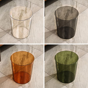 Large Capacity Transparent Trash Can for Home Living Room Bathroom Kitchen Office Bedroom Big Size Paper Basket Waste Bin