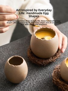 YOGEHOME | Egg-shaped Ceramic Bowl for Steamed Egg Dessert and Yogurt