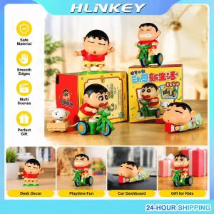 HLINKEY 5PCS Crayon Shin-chan Dynamic New Life Series Doll Anime Cute Trendy Clockwork Doll Playable Action Figre Desktop Or-nament Friends Blind Box Birthday Gift