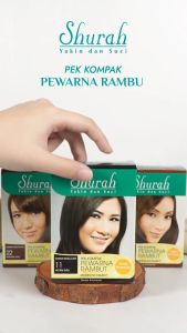 SHURAH Pewarna Rambut Hair Color Pek Kompak ( 11 Hitam Manis ) ( 22 Perang Asli ) ( 66 Kayu Manis Asli )
