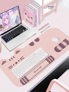 Original Cute Cat Oversized Mouse Pad Table Mat Wristband Thickened Computer Keyboard Pink Girl Office Wrist Rest