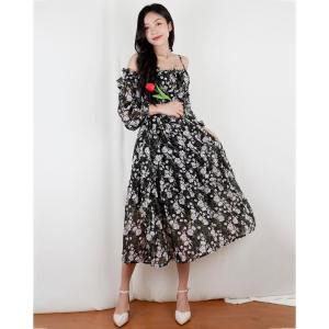 Đầm hoa dài tiểu thư dễ thương Moolys MD009