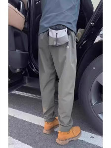 Quần Dài Nam Mùa Xuân 2025 Quần Leo Núi Nylon Nhanh Khô Quần Dài Ống Đứng Quần Đi Bộ Quần Áo Bảo Hộ Lao Động Mềm Màu Xanh Quân Đội