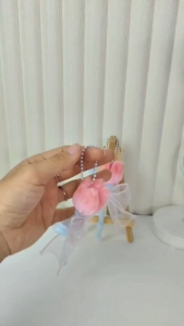 Gantungan Kunci Tas bunga Tulip puff | Kawat Bulu Pemium | Aksesoris