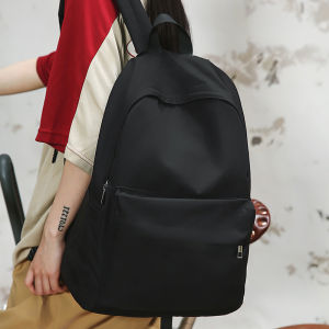 New Nylon Womens Backpack Schoolbag for Teenage Girls Solid Color Simple Student Bookbag Large Capacity Laptop Casual Backpack