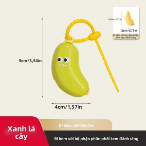 Bộ Bàn Chải Đánh Răng Chuối Di Động Có Nắp Đậy Đầu Và Hộp Đựng Kem Đánh Răng Chống Bụi - Bộ Dụng Cụ Chăm Sóc Răng Miệng Tiện Lợi Khi Đi Du Lịch - Chất Liệu Nhựa