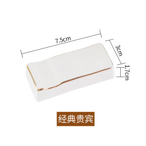 Elegant Ceramic Chopsticks Holder Gold Rimmed Dual Purpose Spoon And Chopsticks Rest High End Hotel Household Use