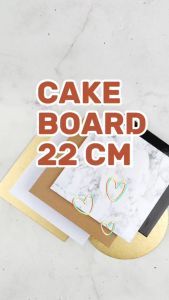 [10 PCS] CAKEBOARD 22 CM Alas Tatakan Papan Kue Tart Pudding Roti Kotak Box Square Round Bulat Cake Board Putih Emas Kraft Gold Marble