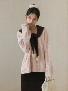 Cantonstory | Áo Sweater Len Hồng Mới Ấm Áp