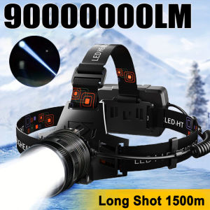 Powerful LED Head Lamp Aluminium Alloy Head Led Light Super Bright Rechargeable Head Flashlight Camping Hunting Fishing Lantern