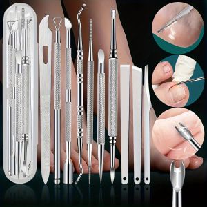 10pcs Stainless Steel Pedicure Tool Set Professional Foot Care  Exfoliator for Smooth Light BeigePortable Travel Case Included