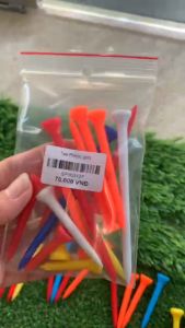 Tee golf (tee phát bóng gôn) Tee nhựa màu dạng loa - gói 15 cây dài/ngắn