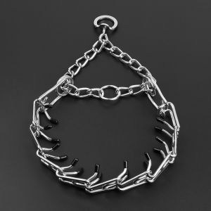 Adjustable Dog Prong Collar Chain Choker Pinch Training Collar with Quick Release Snap Buckle